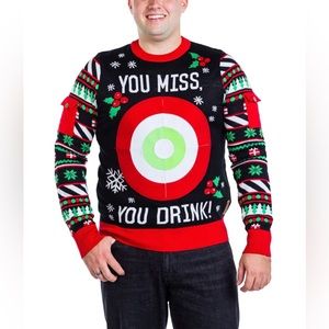 Unisex DRINKING GAME UGLY CHRISTMAS SWEATER size medium, Tipsy Elves